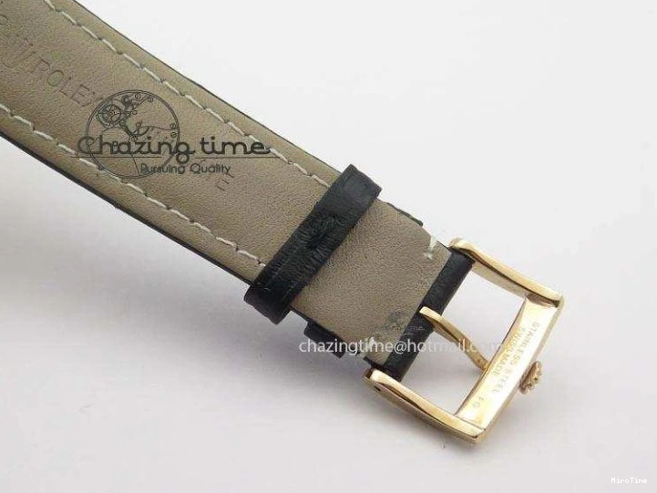 MiroTime 0103 EyeCatching Cellini Date RG Rose Gold Dial Numeral Markers On Black Leather Strap A 3884